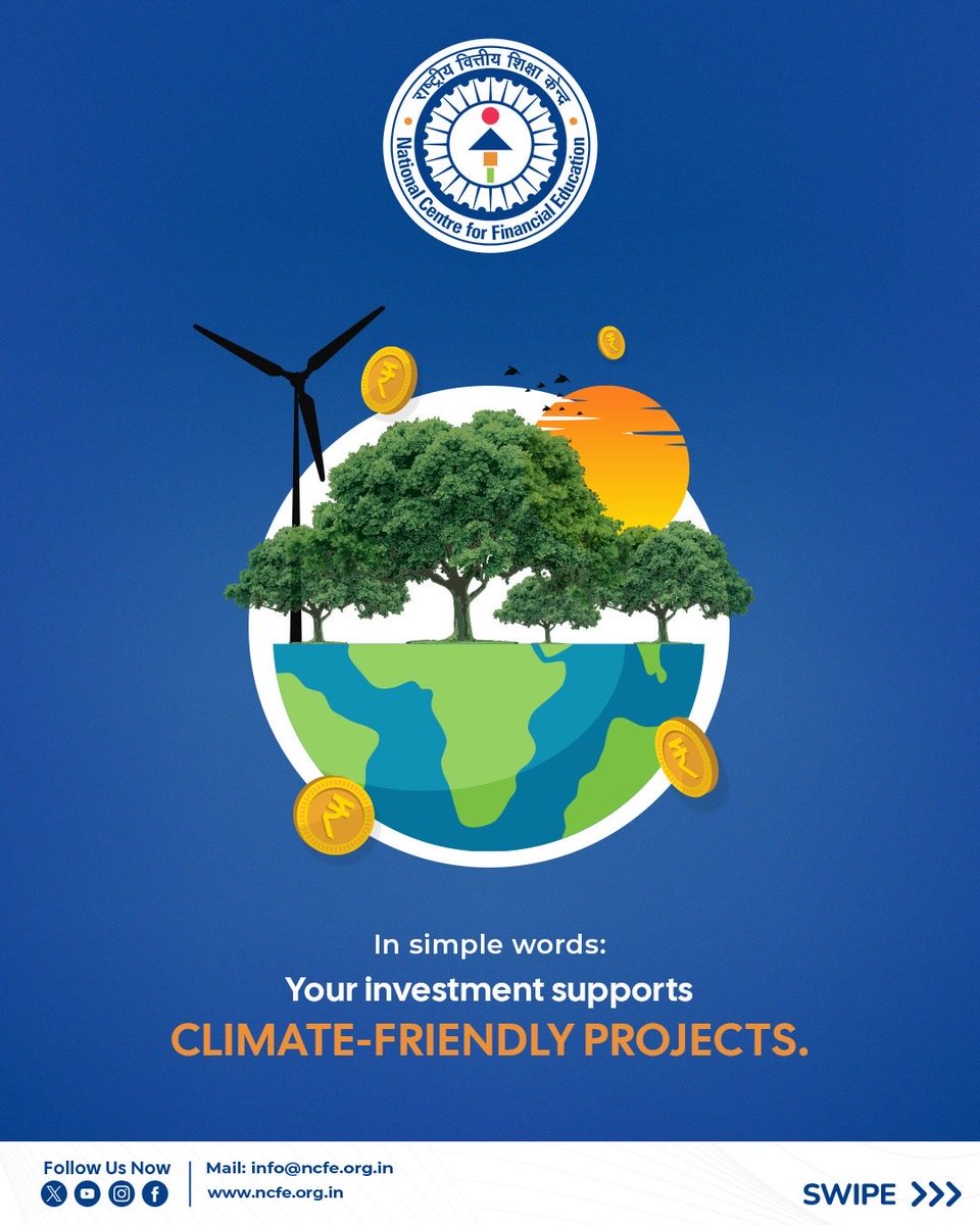 ncfeindia's tweet photo. Green Bonds provide your portfolio the eco-friendly stamp it deserves.
--
ग्रीन बॉन्ड्स के साथ अपने निवेश को दें पर्यावरण की भलाई का वो थप्पा, जो आज बेहद ज़रूरी है।

#GreenBonds #Bonds #Investment #Portfolio https://t.co/E1agxJcilV