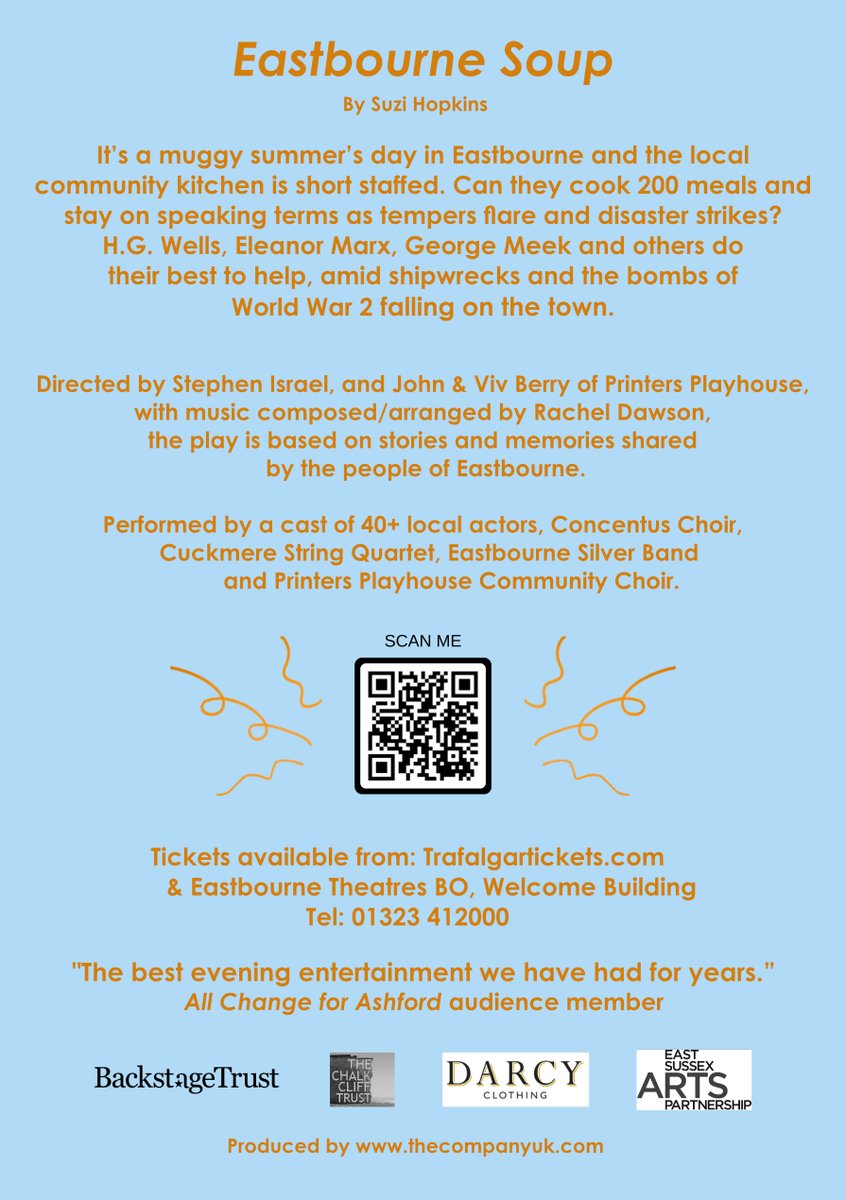 eandomagazine's tweet photo. Get along this week to see Eastbourne Soup, a giant community play being put on at the Winter Garden on Thurs 4th, Fri 5th &amp; Saturday 6th June. https://t.co/EOZFM9hqJR