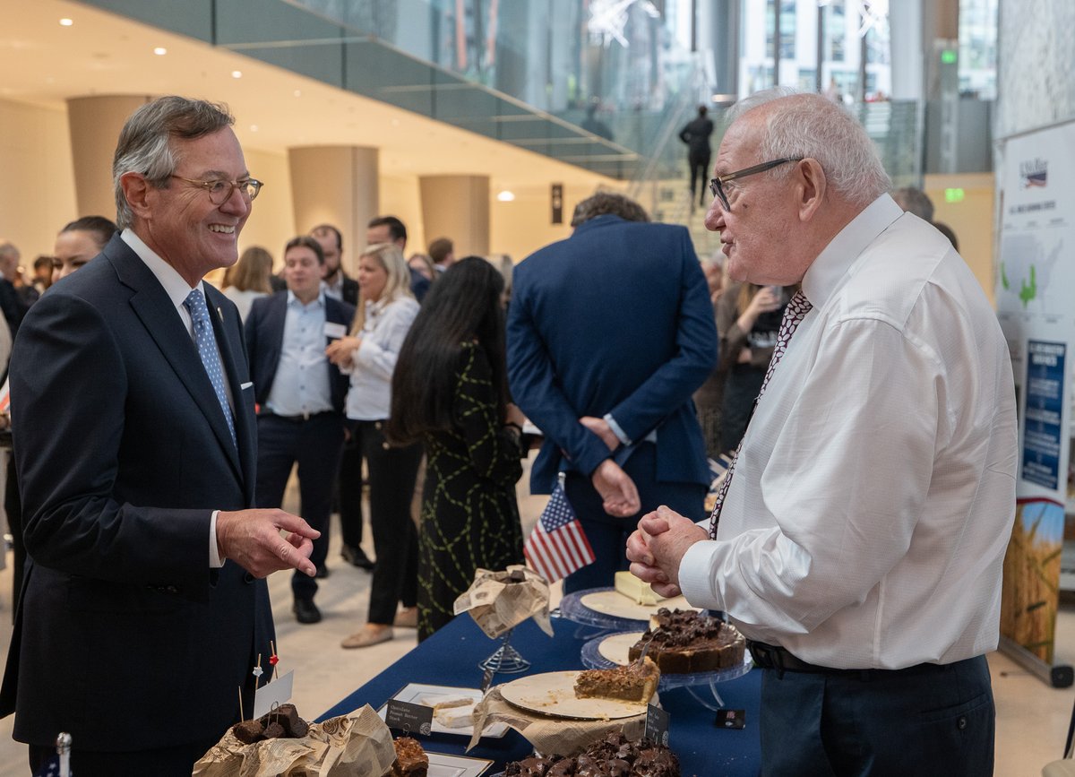 USAmbUK's tweet photo. Last night we celebrated 250 years of American independence with an exceptional showcase of food and drink from across the United States. Thank you to all the U.S. food and drink associations whose support helped make this a fantastic celebration of American food and culture. https://t.co/9WwdoPN26J
