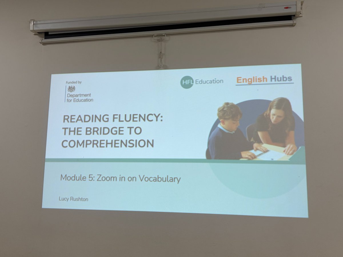 StWEnglishHub's tweet photo. Session 5 of our Reading Fluency programme today...
🔸Zoom in on Vocabulary.
You can sign up to this yearlong CPD for 2026/27:
https://t.co/Xhs3orcZBN
#EnglishHubs #ReadingFluency #DfEFunded https://t.co/qiRdaxWcPa