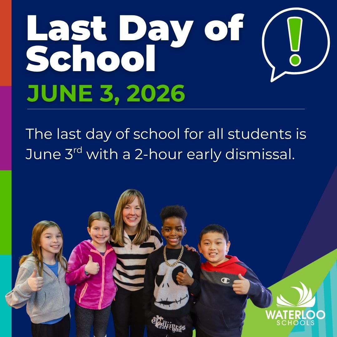 WaterlooSchools's tweet photo. ☀️ The Countdown is Over: Last Day of School! ☀️
It’s officially time to celebrate—Wednesday, June 3, is the final day of the 2025-26 school year!  Our students have worked hard, grown so much, and now summer vacation is just a few hours away. 🏖️  
ㅤ  
Important Dismissal Reminder:
To kick off the break, there will be a 2-hour early dismissal on Wednesday.  Please make sure to coordinate your afternoon pickup plans accordingly!  
ㅤ  
📸 We want to see those "Last Day" smiles!Whether they are heading into middle school, high school, or their very first summer break, we want to see the celebration! 
Drop your Last Day of School photos in the comments below! 👇
ㅤ  
✨Have a safe, fun, and relaxing summer, Waterloo! 🍦📚
#WaterlooSchools #LastDayOfSchool #SummerBreak #WahawkPride #WaterlooIA