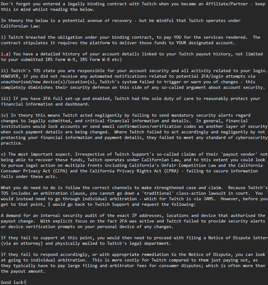 jtbod's tweet photo. @Averaey_ @Meistar_TTV @Twitch @TwitchSupport @djclancy999 This is a long read, but may of be use to you both: https://t.co/ecvRyfavdG