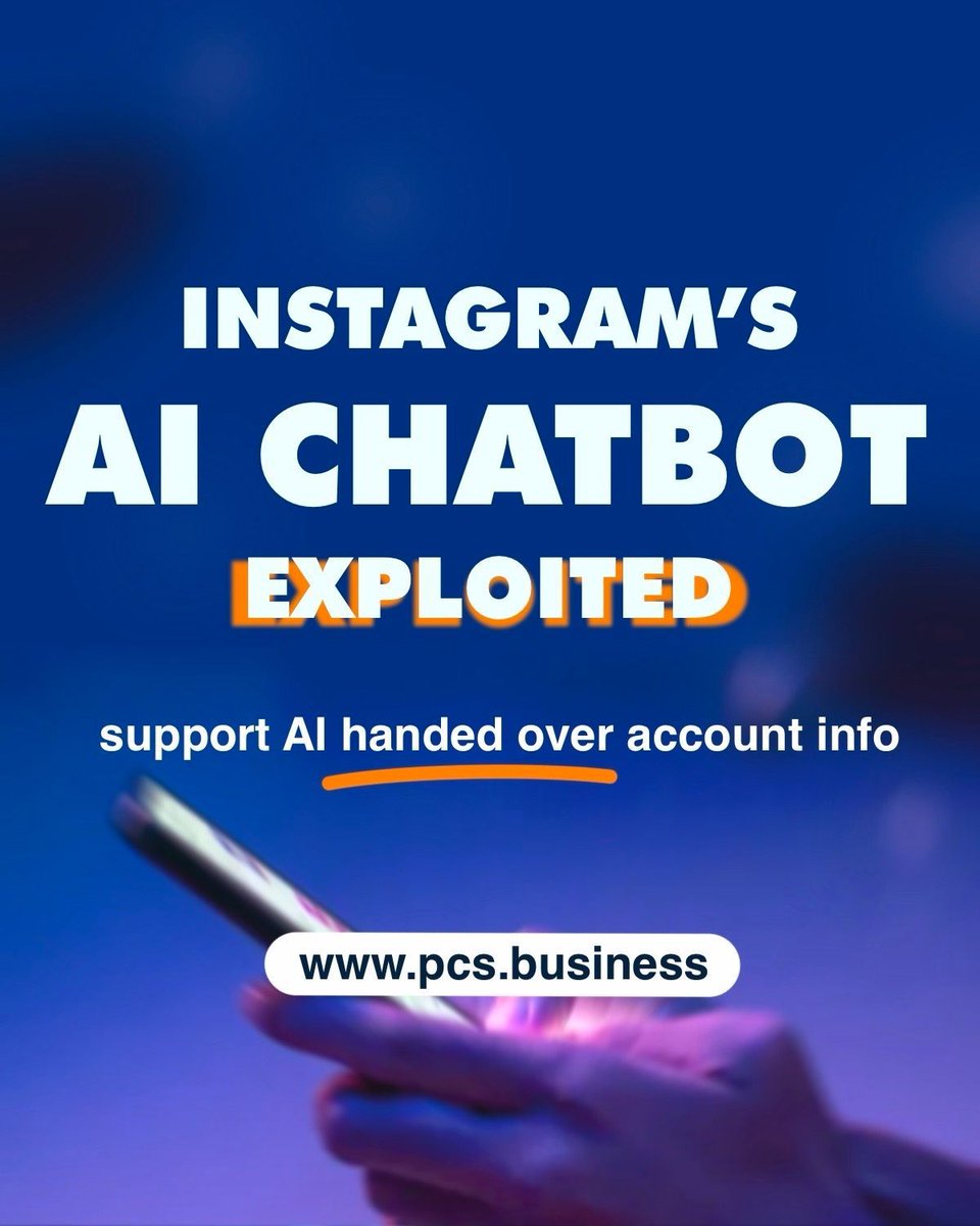 PCSbusiness's tweet photo. “Instagram's AI Chatbot Gave Away a Bunch of Accounts to Hackers”
—
Read more: https://t.co/QM8OF1kRBj
—
https://t.co/DyTmpF1GPP 
—
#cybersecurity #passwords #ai #meta #technews #cyberattack https://t.co/3WJTJG9HdE