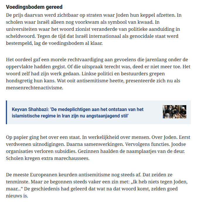 Repelsteeltje21's tweet photo. Keyvan Shahbazi:
"Vrijheid sterft niet wanneer de eerste dissident wordt gecanceld. Vrijheid sterft wanneer de rest besluit dat het niet hun probleem is."
https://t.co/QJSG8WF0oB

Overigens raad ik iedereen een betaald abonnement op de Telegraaf aan.
Versterk dissidente stemmen. https://t.co/2nVKBwAH7C