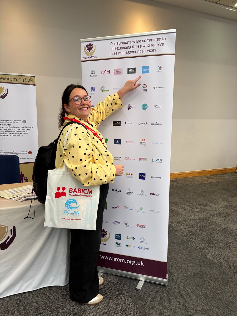 IRCaseManagers's tweet photo. Memo a supporter visited us at our stand at the #babicmconf26. Cathy is also an IRCM representative and supported with the development of IRCM's AI Guidance for Registrants and Pre-Registrants; a key theme running through the conference this year. https://t.co/BbUQtABevC https://t.co/cXQsYHV149