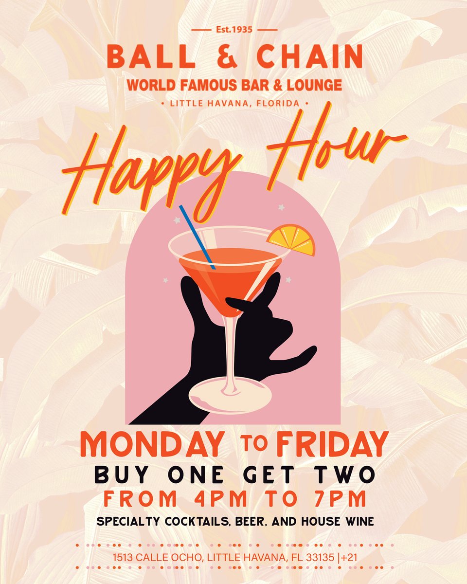 BallAndChainBar's tweet photo. TODAY: #LiveMusic noon to 9 p.m., #HappyHour 4 to 7, #Karaoke 6 to 9, then #SaborWednesday with the Mandy y La Clave Quartet + a FREE #SalsaClass, 9

TOMORROW: #SalsaNight ft. @DJElRusso, 8 and a FREE #SalsaLesson, 9

#supportlocal https://t.co/kBdwIKRQzT
🍍💚 https://t.co/S03cARGi0w