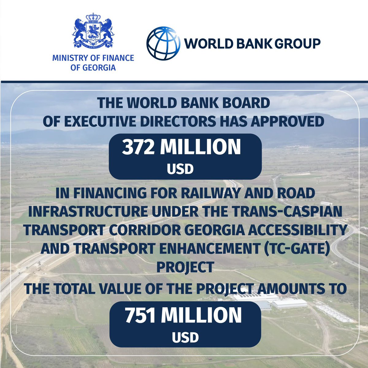 WorldBankGroup has approved 372 MLN USD for 🇬🇪 under TC-GATE