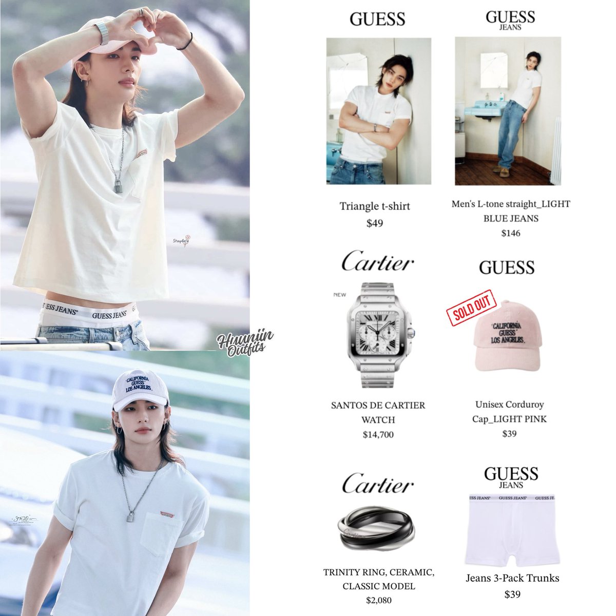 hyunefits's tweet photo. 260603 — HYUNJIN OOTD [ICN ✈️🇺🇸]

 -The cap was sold out on the Korean website in under an hour

#HYUNJIN #현진 #HYUNJINxCARTIER #HYUNJINxGUESS https://t.co/OQ5laaRKiR