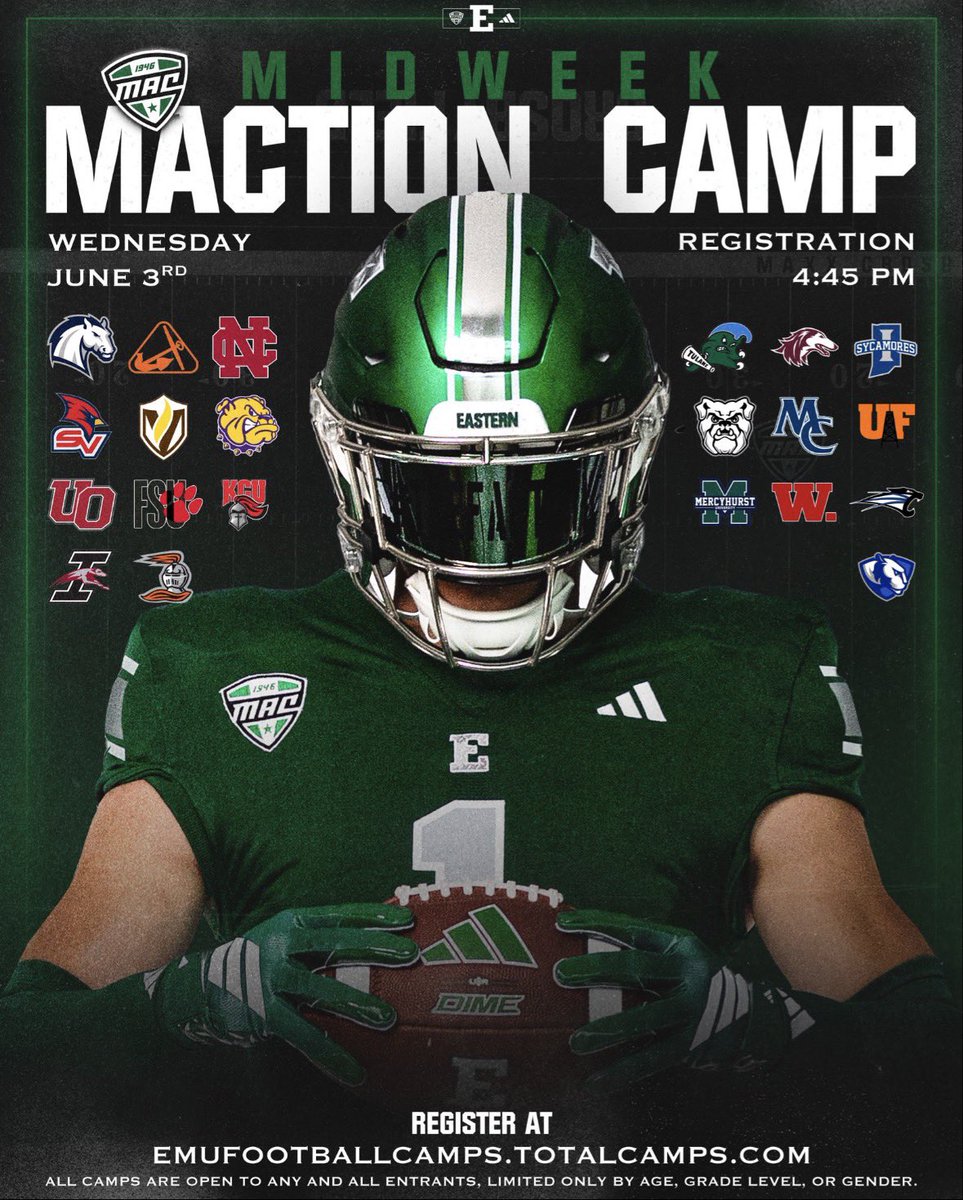 CalebWiddows06's tweet photo. Can not wait to be up @EMUFB for their Midweek Maction Camp. I’m excited to be able to perform, get better and play against some of the best. @MichFBFrenzy @MIexposure @BrentWiddows @GoPatsGo @PrepRedzoneMI https://t.co/SlvIgq25Qo
