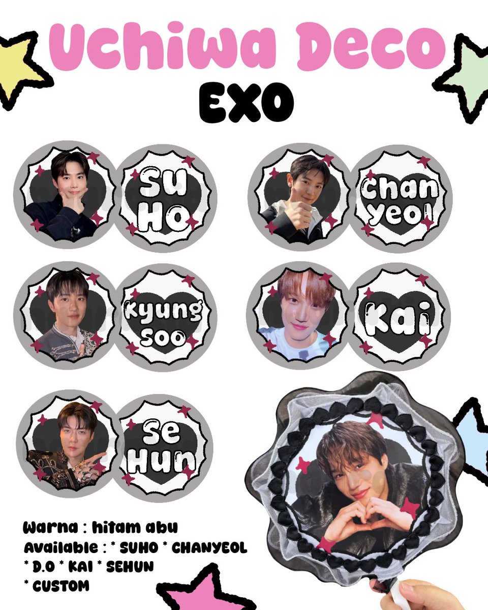 naarakid's tweet photo. Erideul~ ada yang cari Uchiwa kipas Deco atau Strap Lightstick EXO ga yaa☝🏻

Aku jual ready stock nihh🤩 bisa pick up di day 1 atau di day 2 yaa🙌🏻

Buat uchiwa kipasnya bisa custom foto juga max pemesanan besok☝🏻 

Yukk di order🙂‍↔️🫶🏻💖 DM aja yaa🙌🏻

#exo #EXhOrizon_in_Jakarta https://t.co/fgKDhYmGx8