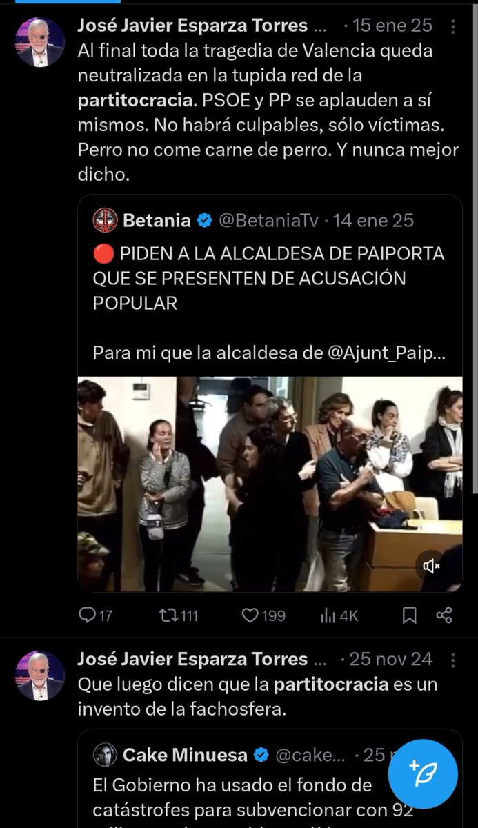 amphxos's tweet photo. @Bipartidismo_ @josejavierespa @josejavierespa o es un cínico o no le da la sinapsis 🤷🏻‍♂️ Sabe que tenemos Partitocracia (Oligarquía de Partidos) y apoya a un Partido de la Partitocracia 😆 Es como si uno denuncia la delincuencia, mientras apoya a «su delincuente». https://t.co/ouU0rLvY49