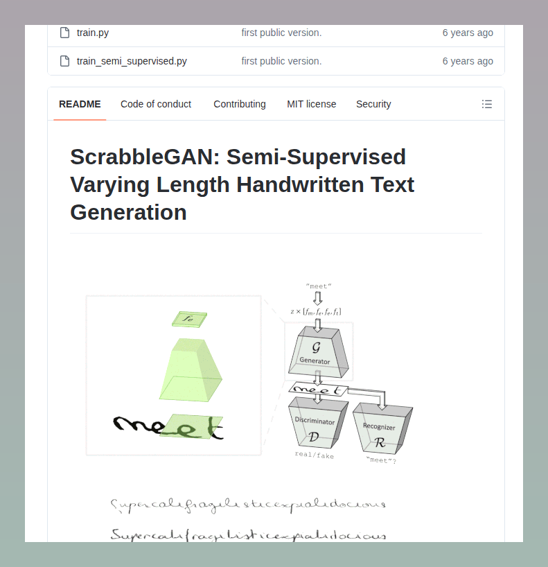 tom_doerr's tweet photo. Generates realistic handwriting from text inputs

https://t.co/I6MB3RdfXk https://t.co/75L4RX2J4W