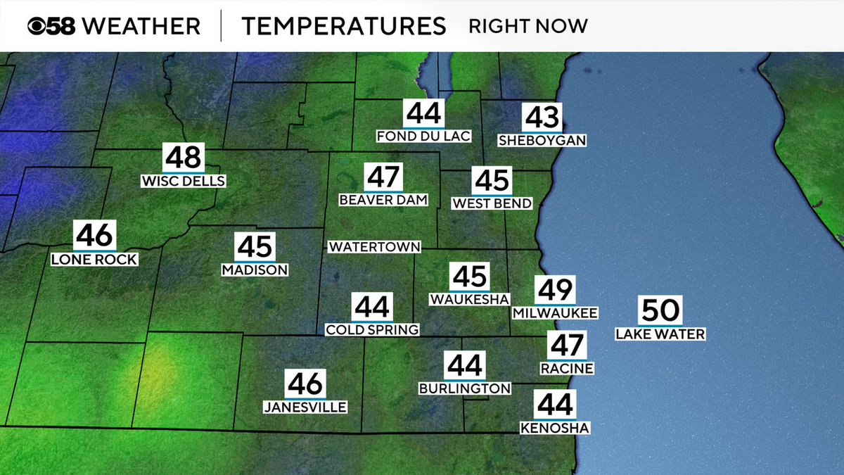 JustinTGee's tweet photo. Definitely a cool start to the day today with everyone in the 40s right now. We warm very fast today and reach highs in the upper 70s and low 80s this afternoon with decent sunshine. https://t.co/QCr8DfSWp6