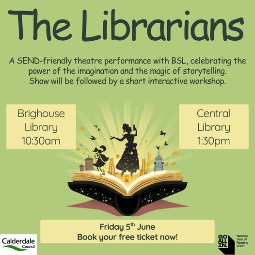 CMBClibraries's tweet photo. Looking for something to do if you're lucky enough to still be on half term...?
You could come along to one of our brilliant theatre workshops! We've added two daytime sessions on Friday at Brighouse Library &amp; Central Library.
Free tickets at: https://t.co/QeqtOgA5eJ https://t.co/tLISWMUKLP