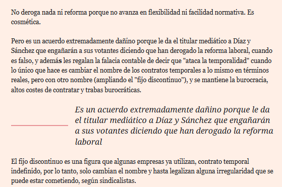dlacalle's tweet photo. En 2021 ya avisamos de que la reforma laboral solo maquillaba paro y precariedad al cambiar el nombre de los contratos de obra y servicio por "fijos discontinuos", disparando esta figura de manera alarmante.

Hoy, hay 3,8 millones de parados reales, 9 regiones tienen más personas que cobran el paro que desempleados oficiales, récord de pluriempleo y contratos "cerilla" y se firman más de 20 contratos por cada "afiliación".

Ni la temporalidad real ni el número de parados efectivos han mejorado desde 2019.

https://t.co/IBbzRQi3E3