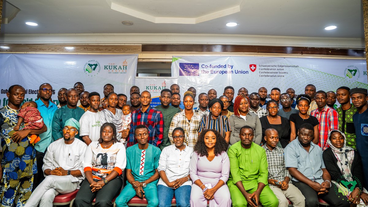 KukahCentre's tweet photo. Day 2 of the field observers workshop focused on conflict analysis, conflict-sensitive monitoring, and electoral accountability ahead of the 2026 Osun governorship election.

Participants strengthened their skills in identifying conflict drivers, analysing electoral risks, applying the "Do No Harm" principle, and distinguishing between incidents, violations, and compliance concerns. The sessions also enhanced their capacity to monitor stakeholder conduct and report electoral risks using evidence-based indicators.

Supported by the Delegation of the European Union to Nigeria and ECOWAS through the EU-SDGN Programme and the Embassy of Switzerland in Nigeria's Federal Department of Foreign Affairs FDFA through the STEP-G Project, the training continues to build local capacities for peaceful, credible, and inclusive elections in Osun State.

#Osun2026 #EarlyWarning #ElectionMonitoring #PeacefulElections #EU_SDGN #NationalPeaceCommittee #TheKukahCentre #EWER #ESIHub