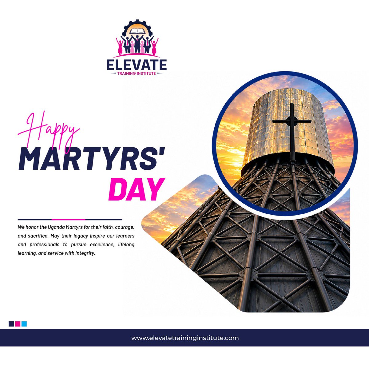 ElevateInstitut's tweet photo. Happy Martyrs Day !

We honor the Uganda Martyrs for their faith, courage &amp; sacrifice. May their legacy inspire our learners and professionals to pursue excellence, lifelong learning and service with integrity. 

#ElevateTrainingInstitute. https://t.co/x1ppy7hX5j