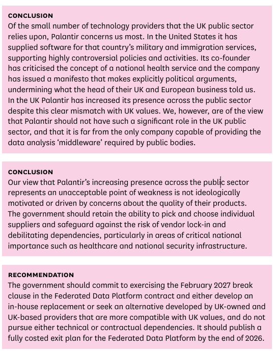 DocShivSharma's tweet photo. The Commons Science &amp; Technology Committee has just said what many of us have been warning.

Britain’s public data infrastructure should not be handed over to Palantir.

Not our NHS data.
Not our national security infrastructure.
Not the digital spine of the public sector. https://t.co/jW9BuSWUzT