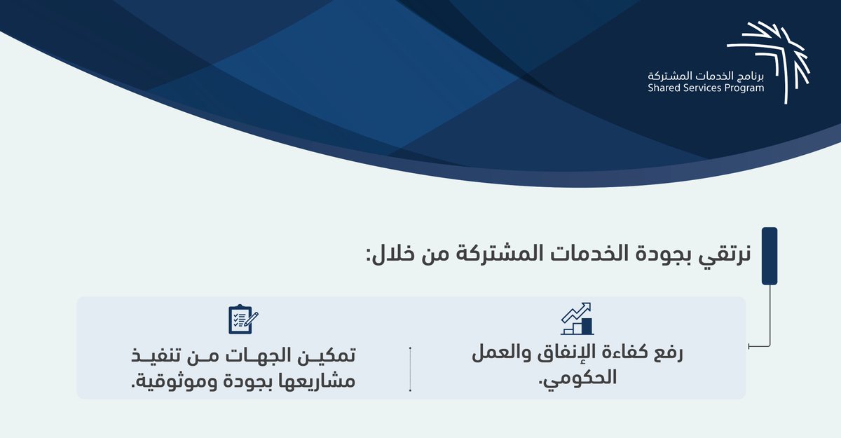 SSPgovSA's tweet photo. نسهم في تمكين الجهات المستفيدة من تحقيق مستهدفاتها، عبر تقديم خدمات مشتركة ترفع الكفاءة وتعزز جودة الأداء.

تعرّف أكثر من خلال زيارة الرابط التالي: ⁦https://t.co/dJI6xIuiQX https://t.co/Jbp3dk4fXJ