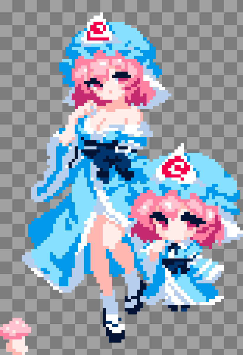 takeez3's tweet photo. #東方Project #ドット絵 #西行寺幽々子 https://t.co/BXL9UElOQW