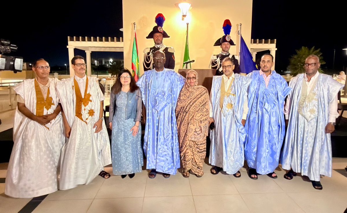MS_Merzoug's tweet photo. Pleased to join the Italian Republic Day celebrations yesterday at the kind invitation of H.E. Ambassador Paola Maria Cristina Russo.
A timely moment to reaffirm the strong friendship between our nations and our mutual commitment to deepening bilateral cooperation and partnership for the prosperity of our two peoples.