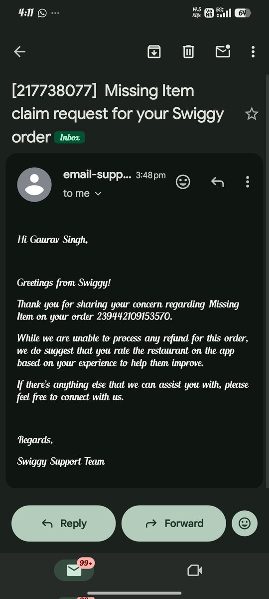 GShandilyaaa's tweet photo. But your team is giving simple reply this is not the good way to treat kindly see the screenshot below https://t.co/bdwoQrlikh