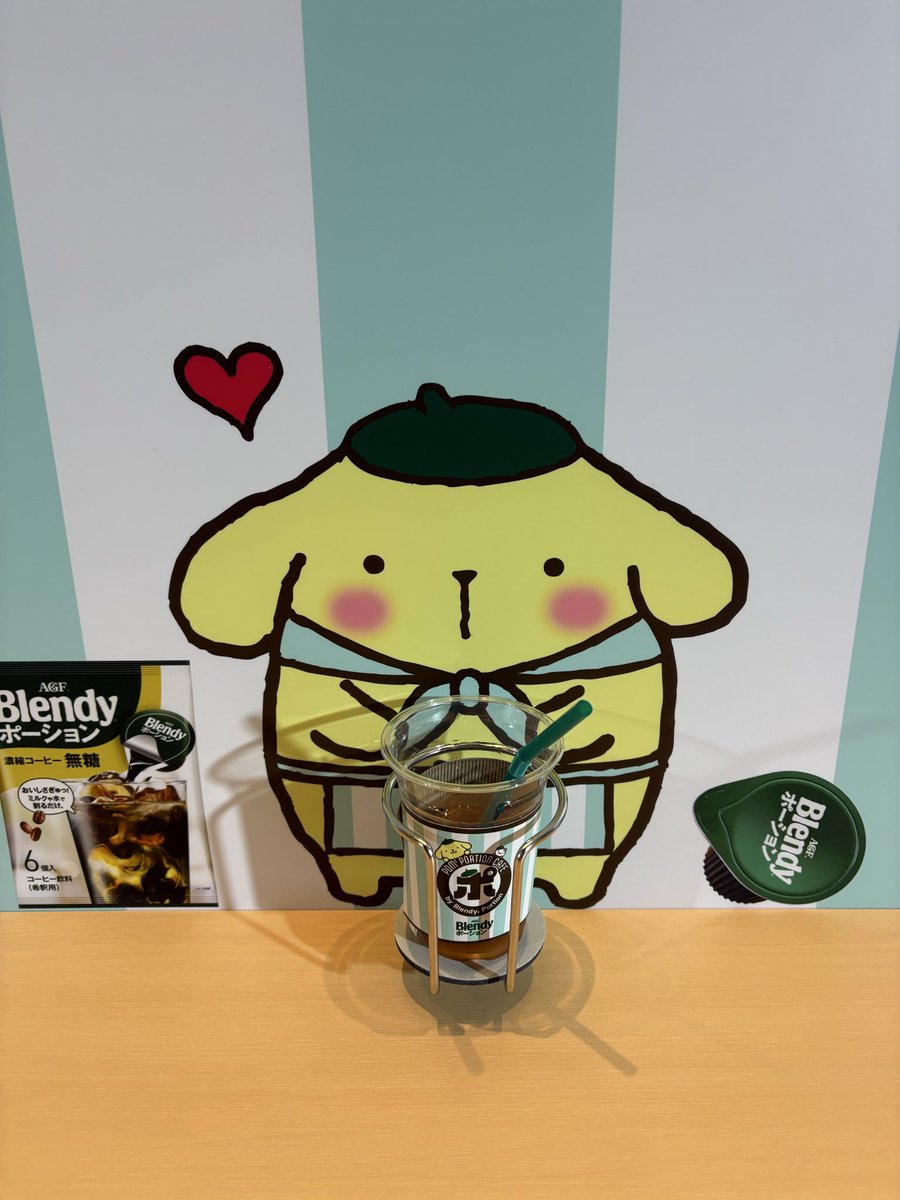 M31385487's tweet photo. ブレンディ✖️プリンくんのカフェ☕️
プリンくん推しなのでキャンセル取れて嬉しかった💛
お土産の紅茶も嬉しい🫖
#ブレンディポーション　#PR https://t.co/XDyQyZKE9m