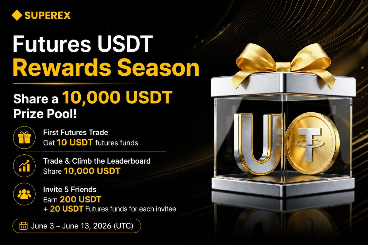 Microtech_Mt's tweet photo. 🚨 FREE 10$ Futures Bonus Just for Your First Trade!

Was checking out the latest SuperEx campaign and thought it was worth sharing 👀

Join Link 👇
https://t.co/ZbHjBqFunk

🔥 First Futures Trade → Get 10 USDT Futures Bonus
🏆 Trade & Climb the Leaderboard → Share 10,000 USDT Prize Pool
👥 Invite 5 Friends → Earn 200 USDT + 20 USDT Futures Bonus for each invitee

⏰ June 3 – June 13, 2026

Easy rewards for traders already active in futures. Don't miss it! 🚀💰
