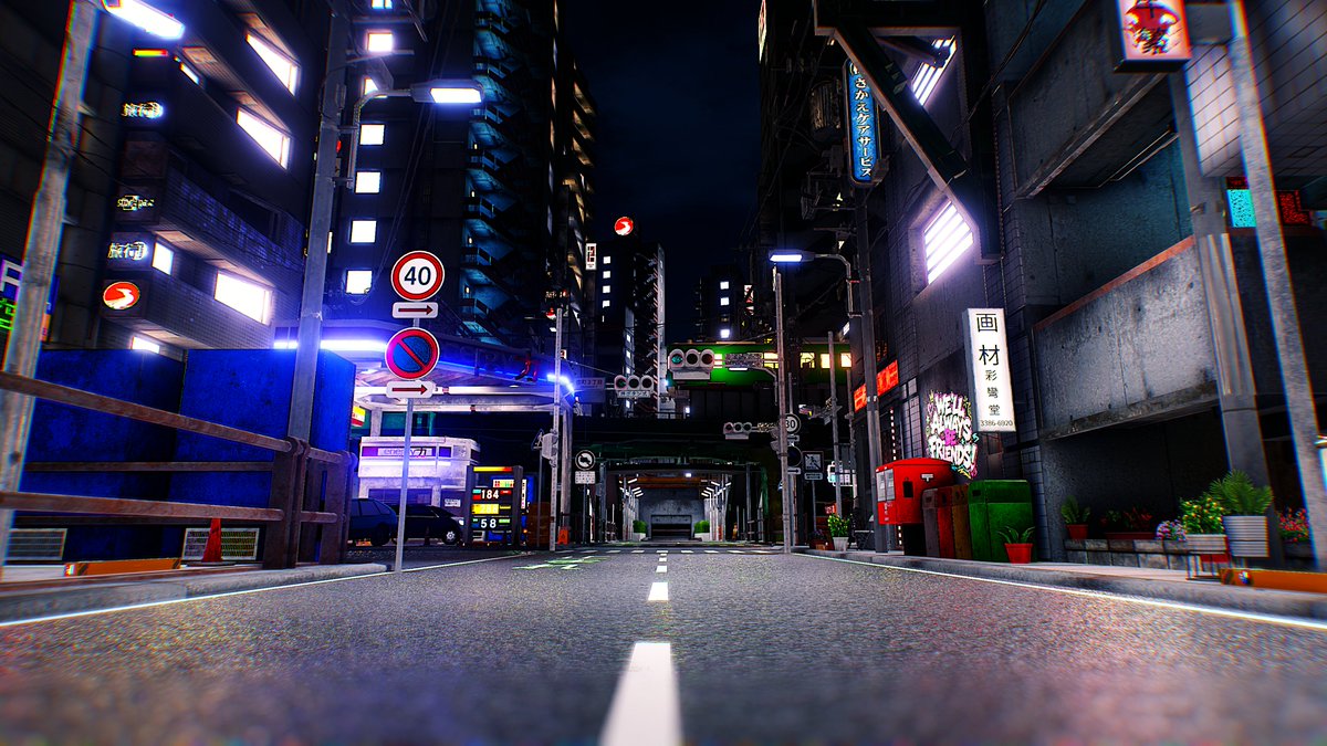 Ende_VRC's tweet photo. 今週中に公開します！
夜のストリートです、お写真などぜひ！

#VRChat_world紹介 https://t.co/5nEfuVUKih
