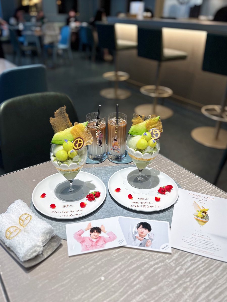 mmsnrx's tweet photo. アルマーニカフェのプレートめちゃかわ🍈🎀⟡˖· https://t.co/FXVFui7Vag