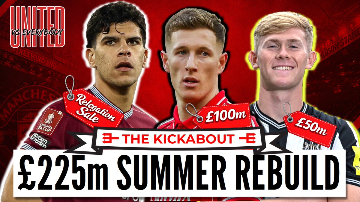 scoutish_'s tweet photo. 🚨Tonight's the night; stop by and get involved in the LIVE discussion as The Kickabout returns! We take on a £225m summer rebuild for Manchester United and we need YOUR help! #pl #transfers #MUFC https://t.co/MXPRG6c8Dr