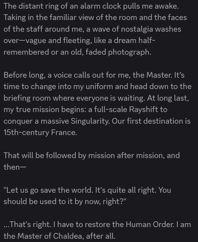 theUdonSamurai's tweet photo. Past Chaldea: The Ever-Turning Dial of Nostalgia 

Prologue Translation https://t.co/bmVvVGuQEb