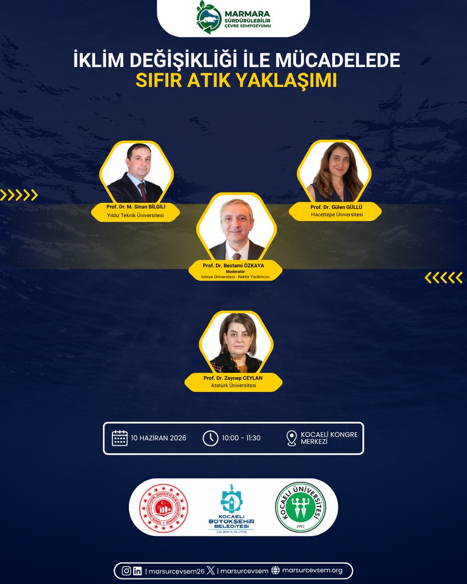 marsurcevsem's tweet photo. 🌍 ��klim Değişikliği ile Mücadelede Sıfır Atık Yaklaşımı

Akademisyenler ve uzmanlar, sıfır atık politikalarının iklim kriziyle mücadeledeki rolünü değerlendirecek.

📅 10 Haziran 2026
🕙 10.00–11.30
📍 Kocaeli Kongre Merkezi https://t.co/OG4wpQS8W6