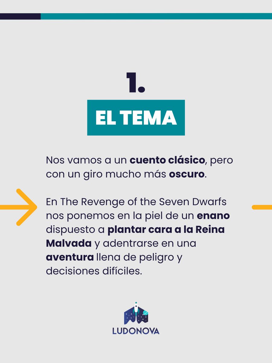 Ludonova's tweet photo. 👉 Os contamos todo lo que sabemos hasta ahora de #TheRevengeoftheSevenDwarfs, un solitario de dados con ambientación de cuento oscuro donde tendréis que gestionar tiradas, asumir riesgos y rescatar a los siete enanos antes del enfrentamiento contra la Reina Malvada 👑

¿Ganas? https://t.co/G1Eo8afaWL
