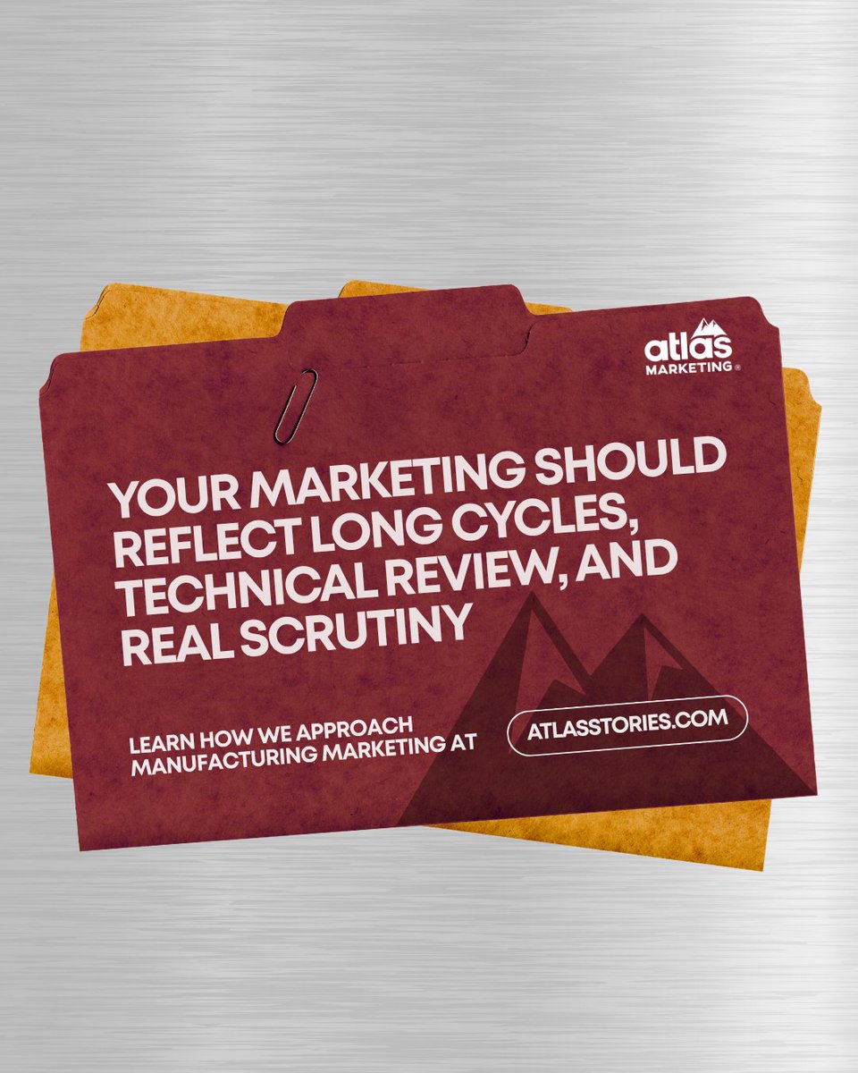 AtlasStories's tweet photo. Long cycles. Technical buyers. Real scrutiny.
Your marketing should reflect that.
Learn More: https://t.co/AKIHiWOTIw

#Manufacturing #B2BMarketing #IndustrialMarketing#MarketingForManufacturers  #ManufacturingMarketing #MarketingStrategy #ManufacturingIndustry https://t.co/K95vf9jHEX