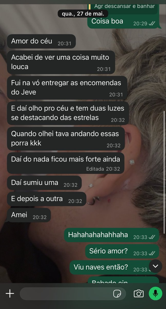 ronaldtrindade_'s tweet photo. Meu namorado, e eu chamando ele de maluco por achar ter visto, alien, ovni ou nave sei lá HAHAHAHAHAHAHA https://t.co/u4zrN8KzSz