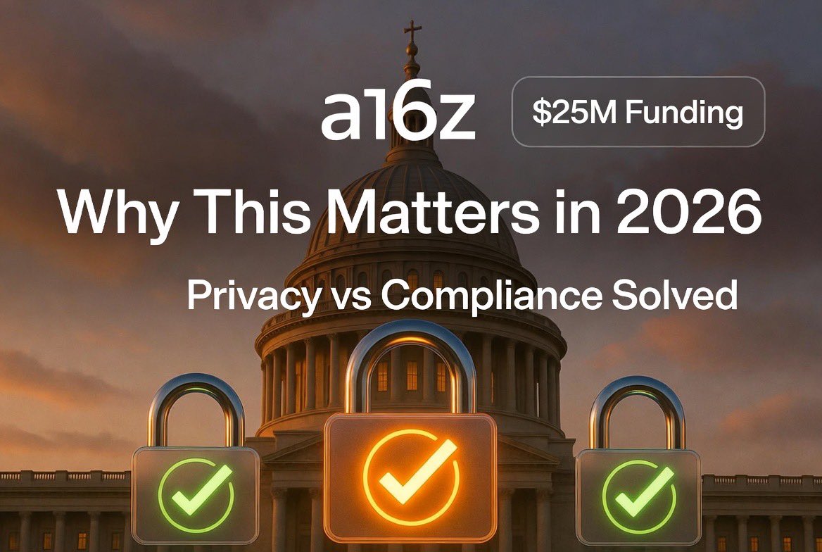 caannnddddyyy's tweet photo. 7/8  
Why this matters in 2026  

Regulations are coming. Institutions want on-chain but can’t use fully transparent chains.  

Miden solves the privacy vs compliance dilemma with selective disclosure + ZK proofs.  

a16z-led $25M funding + spun out from Polygon → serious backing.