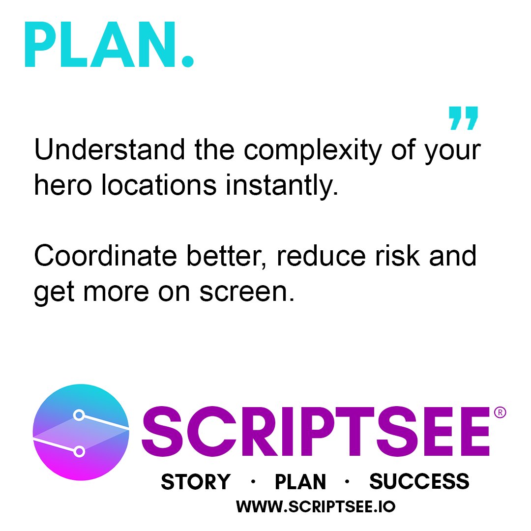 scriptsee_io's tweet photo. Scriptsee surfaces every location in your script, the scenes within them and the complexity of each, giving you the detail to plan and coordinate with confidence.
https://t.co/Q1RKLC4igR
#Scriptsee #ScriptAnalysis #Film #TV #ScreenProducer https://t.co/XbieeNnOsX