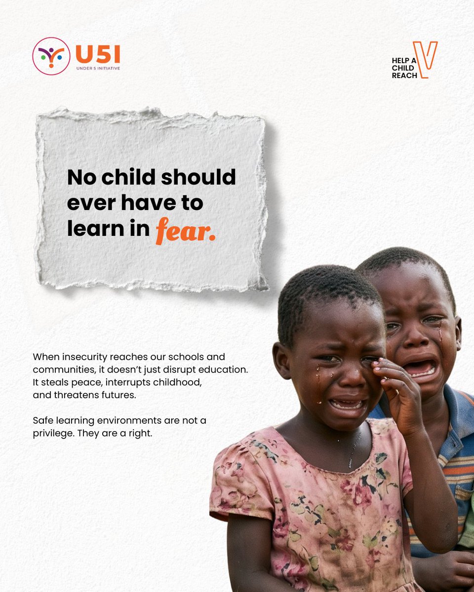 U5Initiative's tweet photo. No child should ever have to learn in fear. #EveryChildMatters #ProtectOurChildren https://t.co/ochmA4e4dC