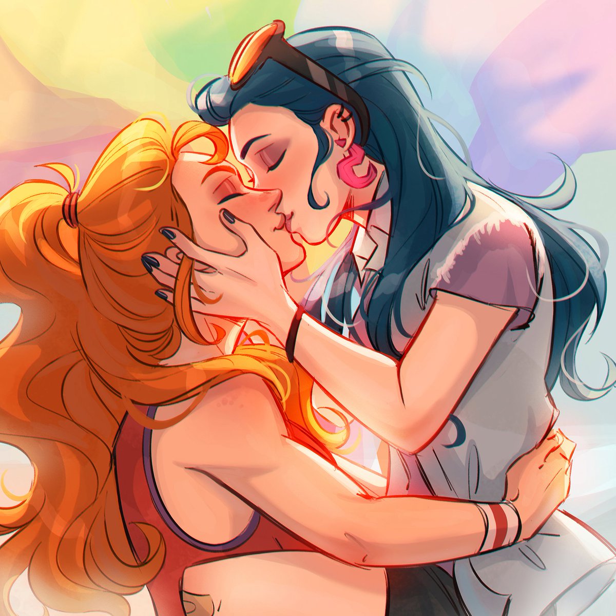 Chalseu_D's tweet photo. oh my god Pride month, time to draw my OCs kissinggggggg https://t.co/NWRegz5naV