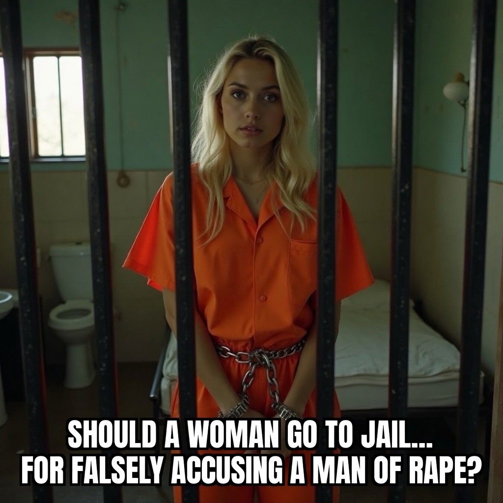 JessicaArt74033's tweet photo. Should a woman go to jail... for falsely accusing a man of RAPE? https://t.co/L1eilyxNVb