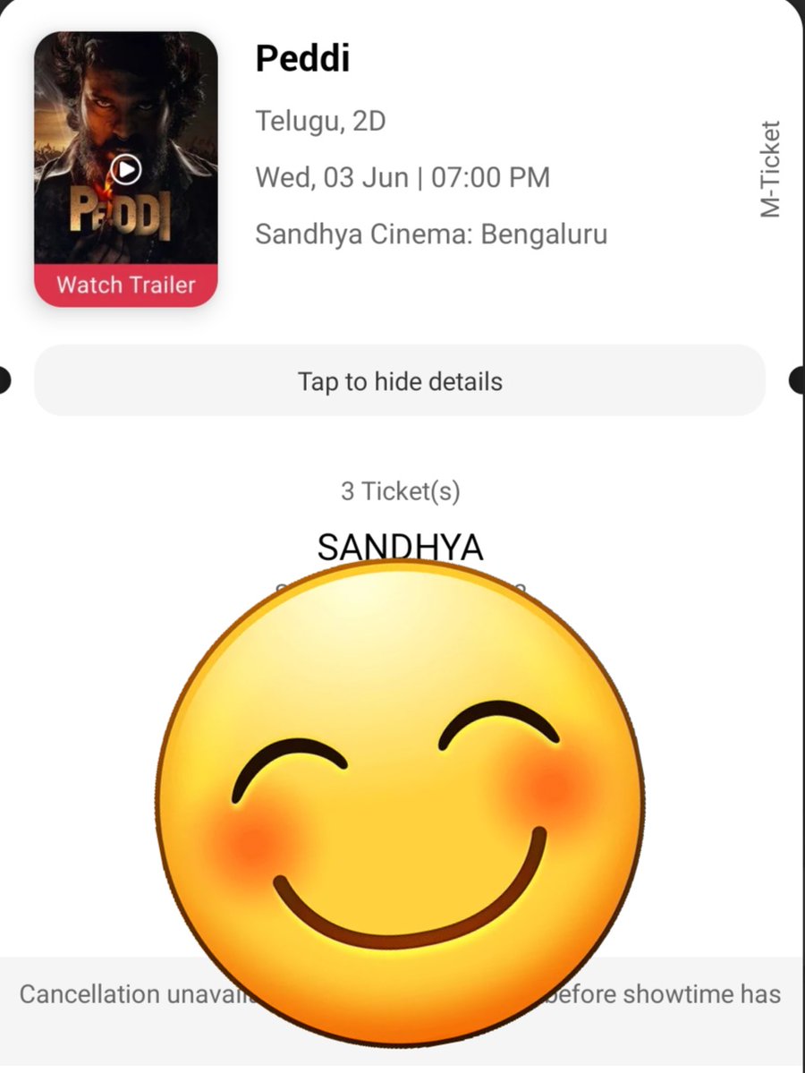 Badboy90909090's tweet photo. Vachesthunnan ra bulloda @SandhyaRGBLASER 

7pm show sandhya Bengaluru 
Premiers 😵😵

#Peddi aa ticket price ki worth ayyi cinema avvali ani hoping🤞 

#Ramcharan https://t.co/IEzS6xBnLN