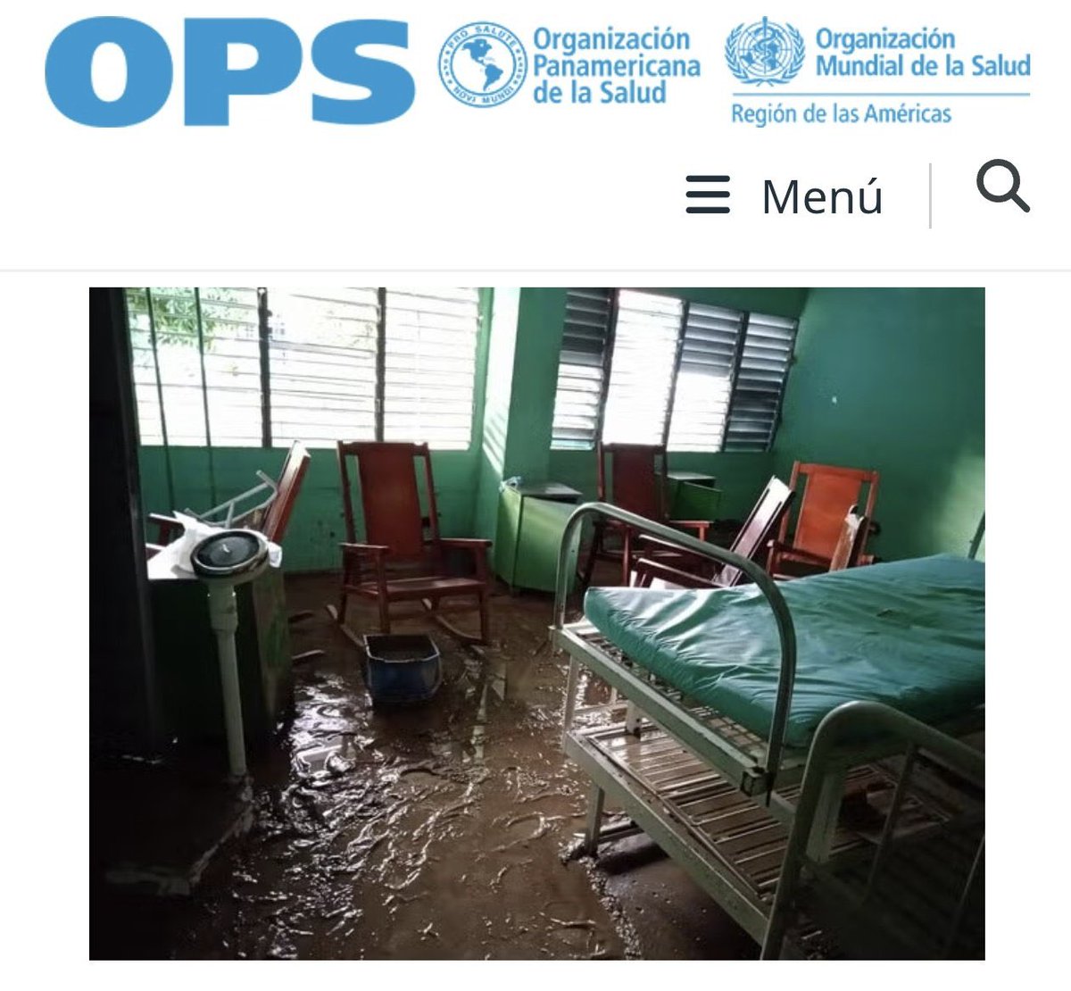 CrticaConstru20's tweet photo. @CamaradaCuba Una sala vacía de pacientes, con un mostrador y sillas. https://t.co/OuEcVqgX97