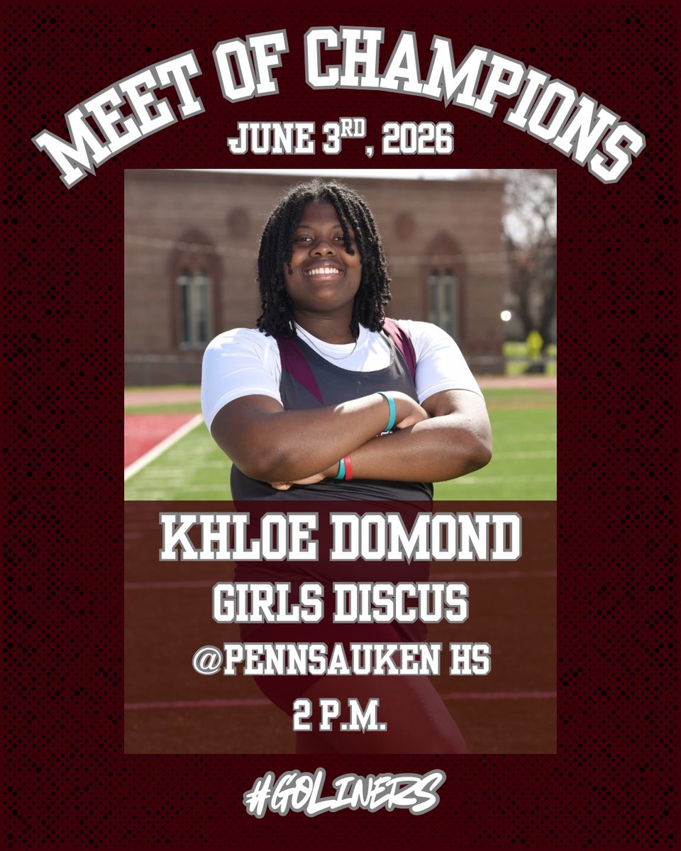 PHSStateliners's tweet photo. 🥏 Good Luck, Khloe! 🥏

Congratulations to Phillipsburg High School junior student-athlete Khloe Domond on qualifying for the NJSIAA Girls Discus Championships!

Khloe will represent the Stateliners today at Pennsauken HS, competing against the top discus throwers from across NJ https://t.co/bcJ6AOMIK3