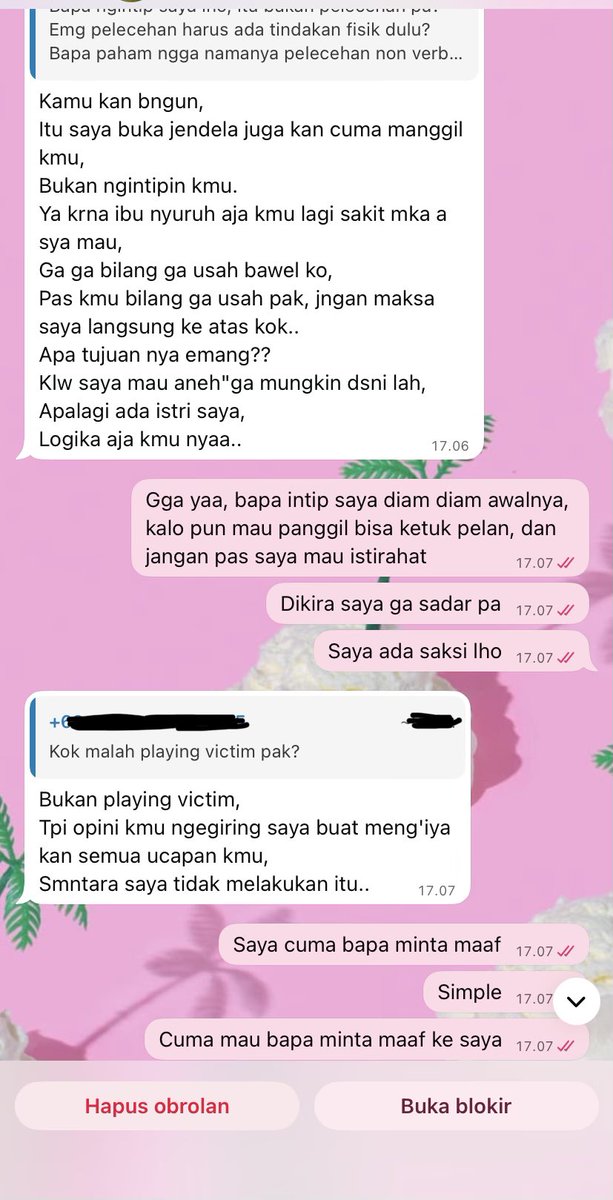 siska_triwrt's tweet photo. Ini chat dari pelaku bejatnya, malah playing victim https://t.co/02gAWrdR4d