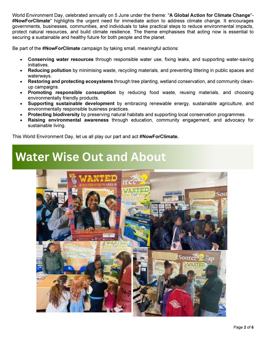 water_wise's tweet photo. The June edition of the "Water Wise Watch" newsletter is available for your enjoyment.
#WaterWise #RandWater https://t.co/pImNbF8q0p