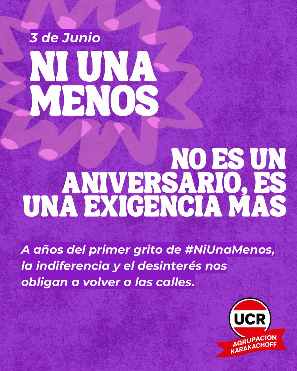 lakarakachoff's tweet photo. Hoy no es una efeméride, es una exigencia vigente. Con una víctima cada 31 HORAS, la indiferencia y el desguace de presupuestos preventivos matan. 

El sistema falla y la prevención es la diferencia entre la vida y la muerte.

Este 3 de junio, volvemos a las calles. #NiUnaMenos https://t.co/r52YqchYgG