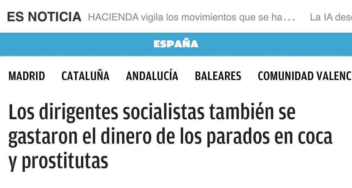 infovlogger36's tweet photo. @nosoloviernes2 No existe ese partido, pero sí hay uno que se gastaba el dinero de los parados en putas y cocaína. Y me da que es el que votas tú. https://t.co/yeuvPNoByo