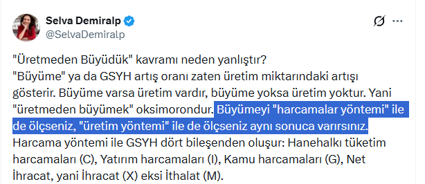 amiralmacd's tweet photo. @SelvaDemiralp GSYİH deflatörü kullanmadan, nominal büyüme ölçümünde de bu ifade geçerli midir? https://t.co/CeoqoymscO