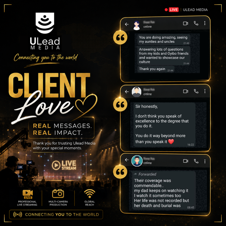 uleadmedia's tweet photo. Nothing speaks louder than the words of satisfied clients.

At ULead Media, we are committed to delivering seamless livestreaming and media production experiences that connect people, moments, &amp; audiences across the world.
#ULeadMedia #ClientLove #ClientTestimonial #LiveStreaming https://t.co/voAux571DE